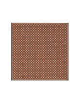 Brown silk printed pocket square