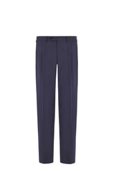 Blue pure Impeccabile wool regular-fit pants with pleat