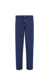 Five-pocket regular-fit stretch denim pants in blue