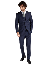 Mens Classic Slim Fit Suit with Pinstripe Waistcoat