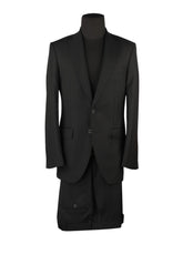 Guy Laroche Black Herringbone Classic Suit