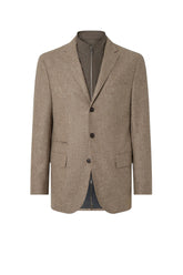 Brown wool and cashmere jacket with detachable vest