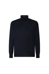 Blue ultra fine 120s merino wool turtleneck