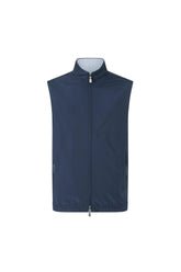 Blue technical poplin gilet
