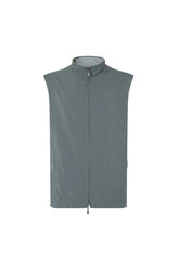 Green technical poplin gilet