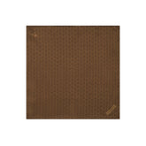 Brown pure silk pocket square with floral print
