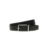 Black/taupe leather belt