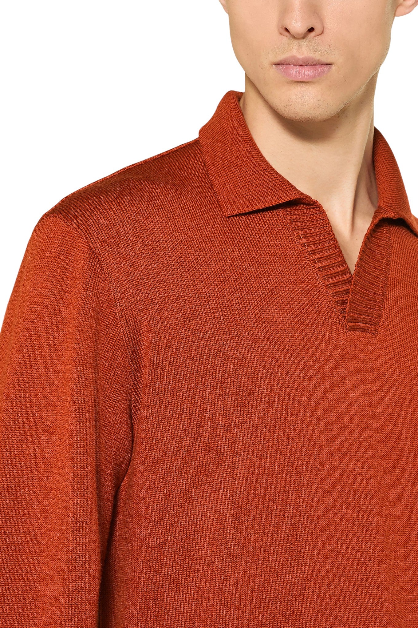 MENS KNITTED WOOL POLO SHIRT
