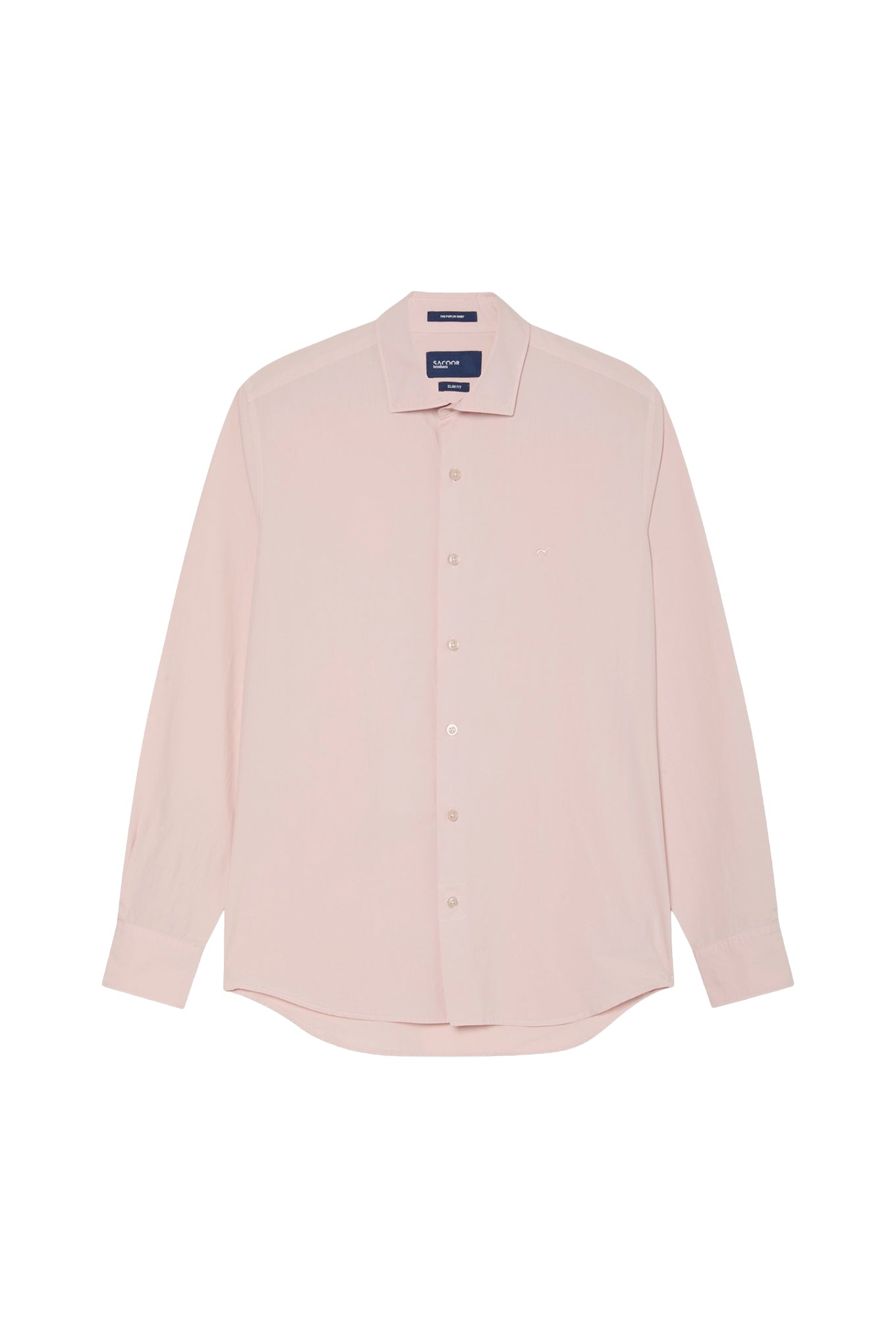 Slim Fit Overdye Poplin Shirt With Open Collar