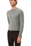 Long Sleeve Crew Neck Sweater In Cotton Silk Blend