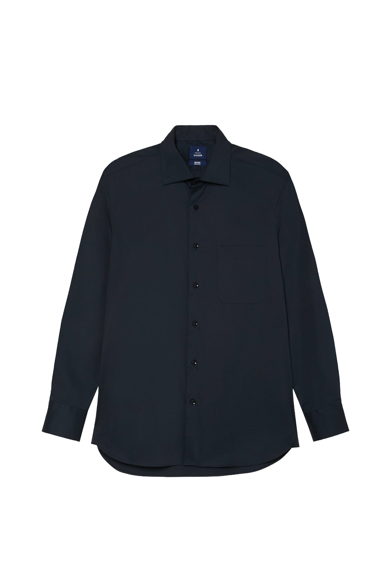 Regular Fit Cotton Stretch Travel Shirt With Oxford Collar and Chest Pocket
