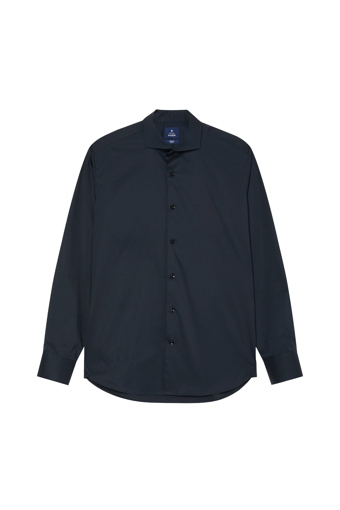 Slim Fit Cotton Stretch Travel Shirt With Dublin Collar