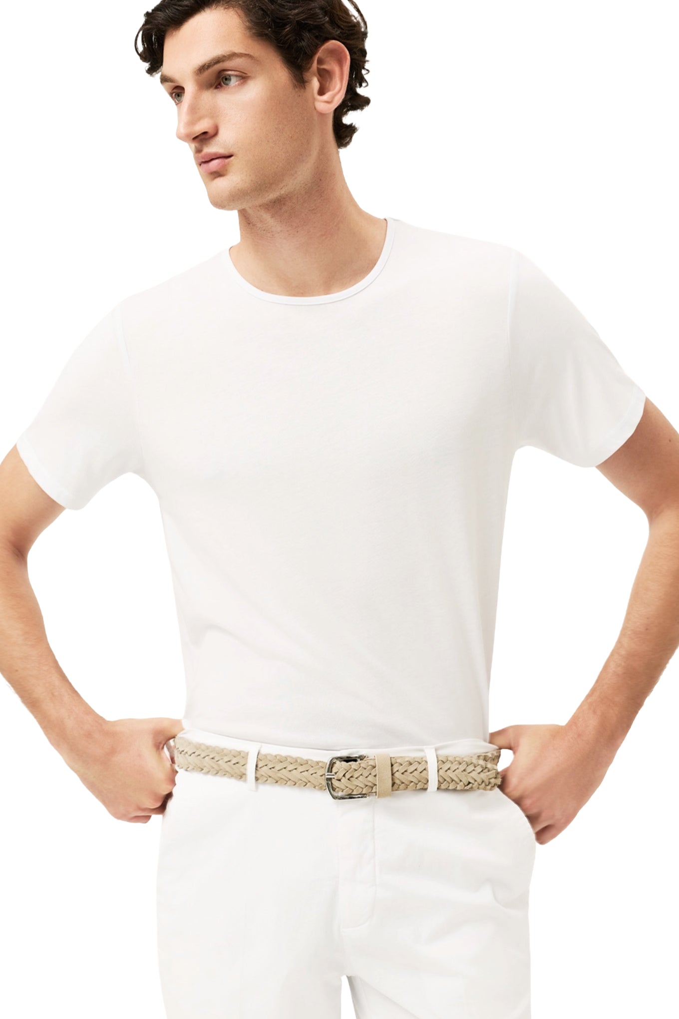 Mercerized Lyocell Cotton T Shirt With Sleeve Logo