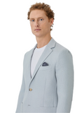 Unstructured Herringbone Blazer With Patch Pockets In Linen