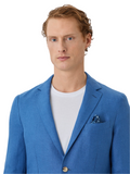 Unstructured Hopsack Blazer With Patch Pockets In Linen