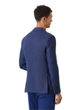 Half-canvas Herringbone Blazer With Flap Pockets In Linen Blend