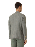 Half-Canvas Prince Of Wales Blazer With Patch Pockets In Linen Blend