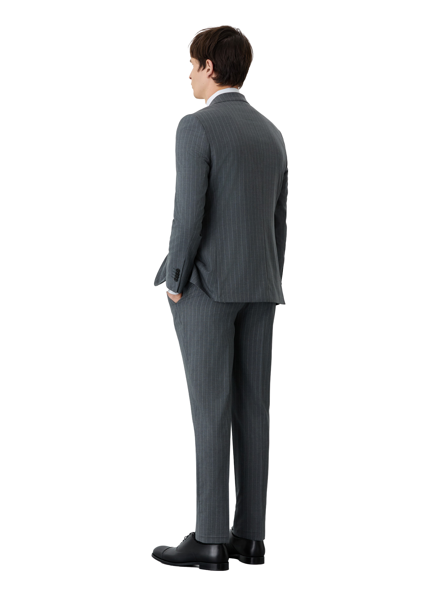 Slim Fit Suit in Wool With Stripes