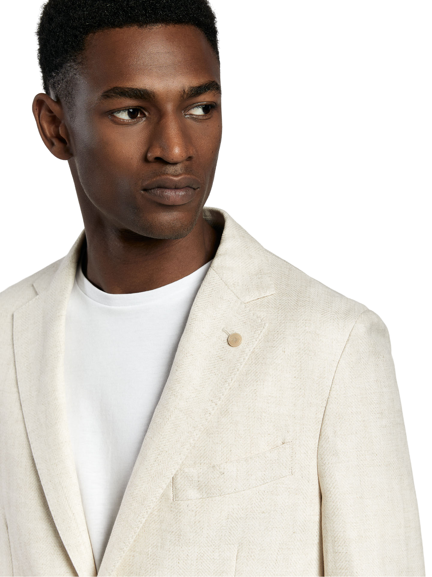 Herringbone linen edition deconstructed blazer