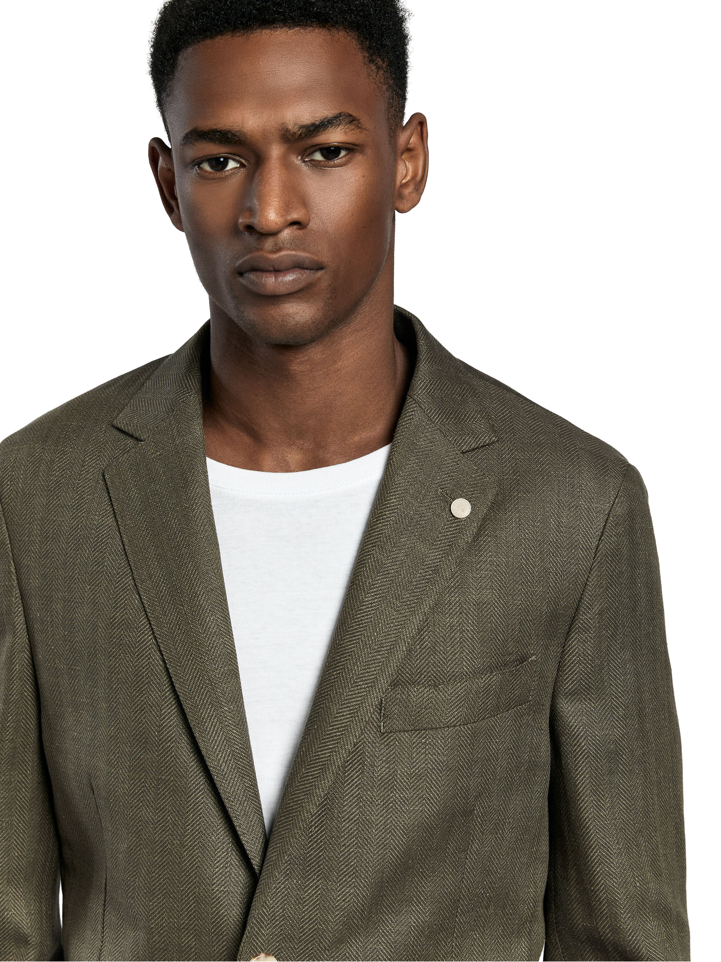 Herringbone linen edition deconstructed blazer