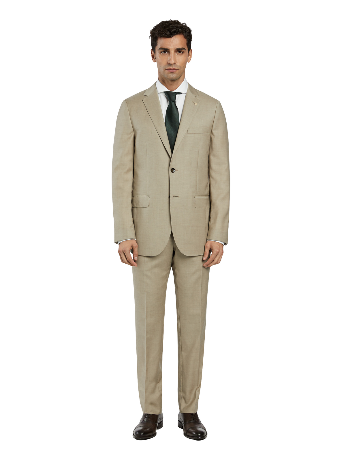 Slim fit twill business suit