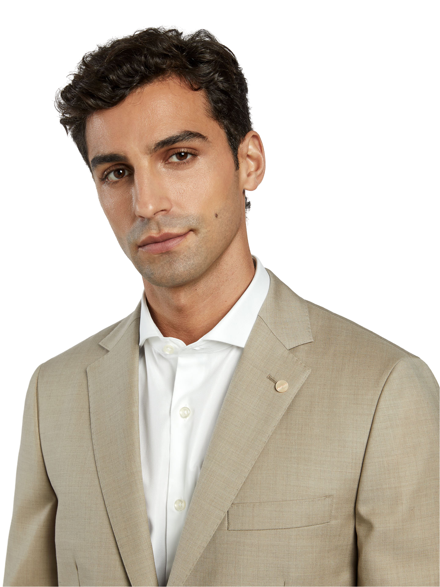 Slim fit twill business suit