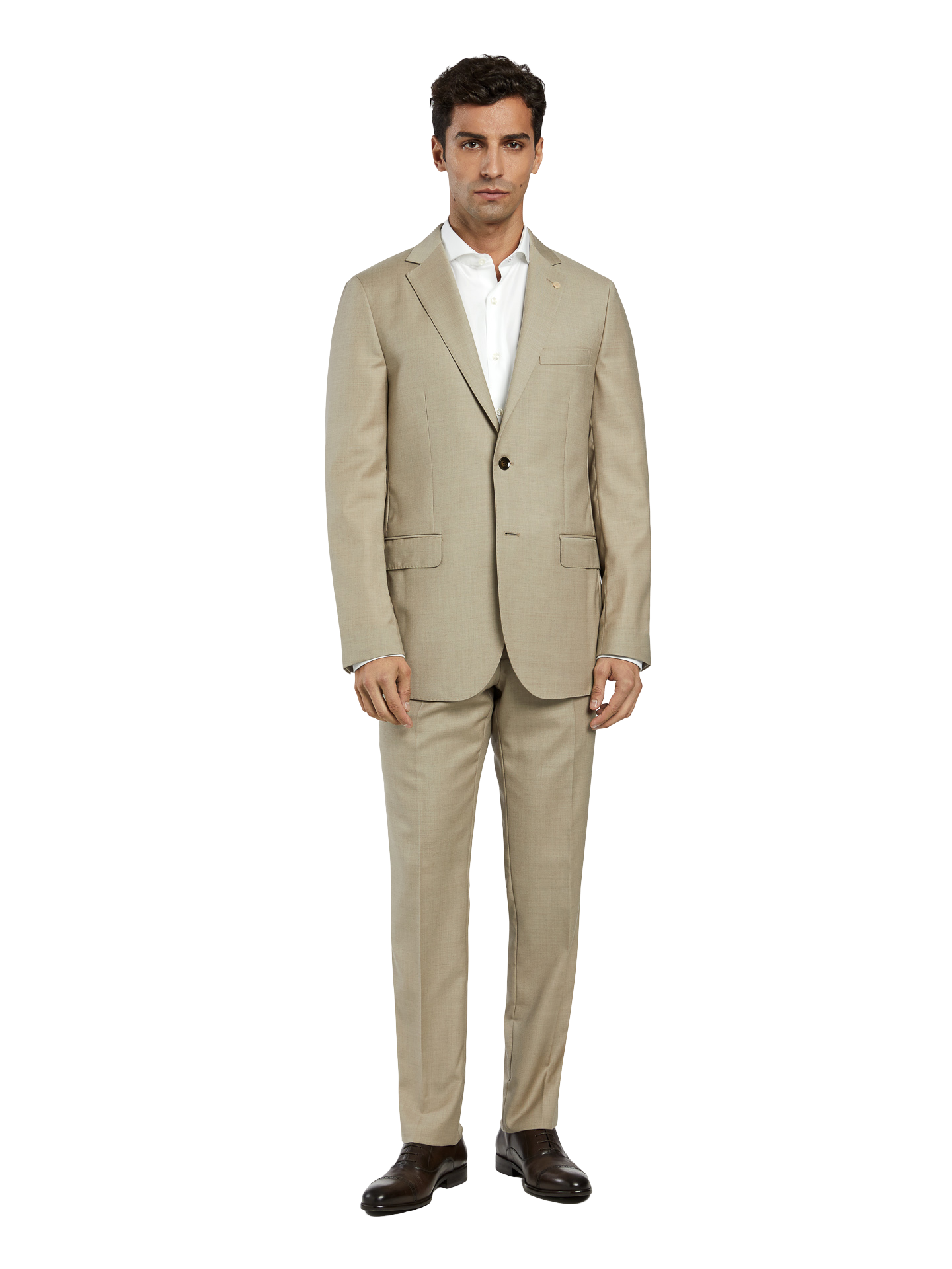 Slim fit twill business suit