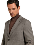 Unstructured houndstooth wool blazer