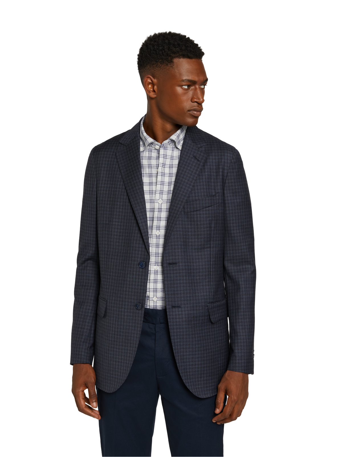 Checks wool blazer