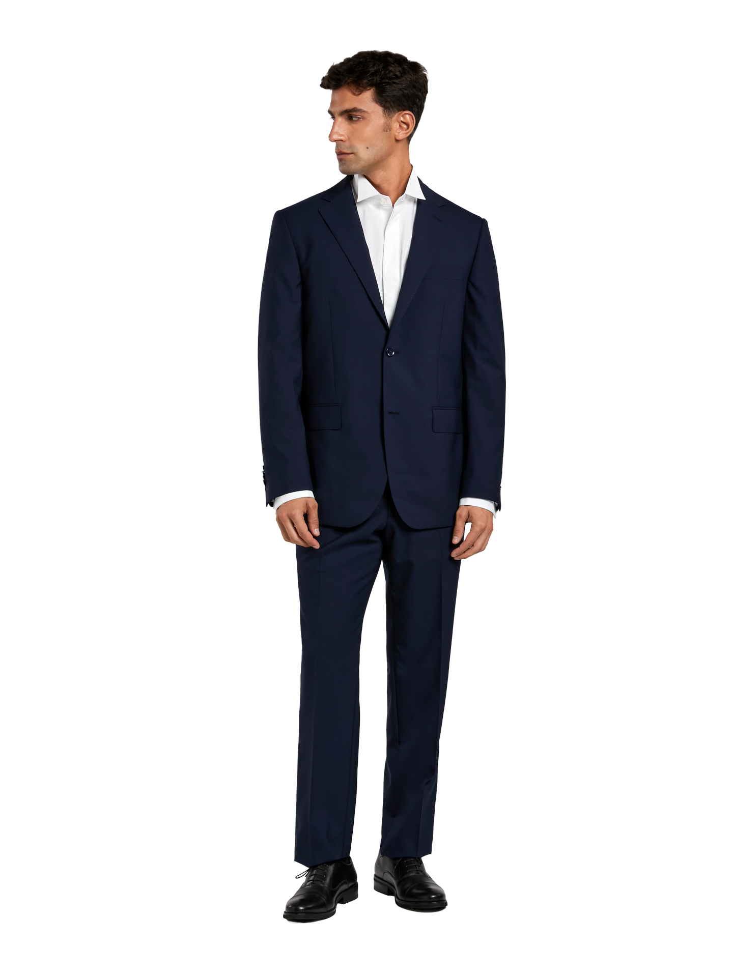 Regular fit 4 seasons plain wool suit