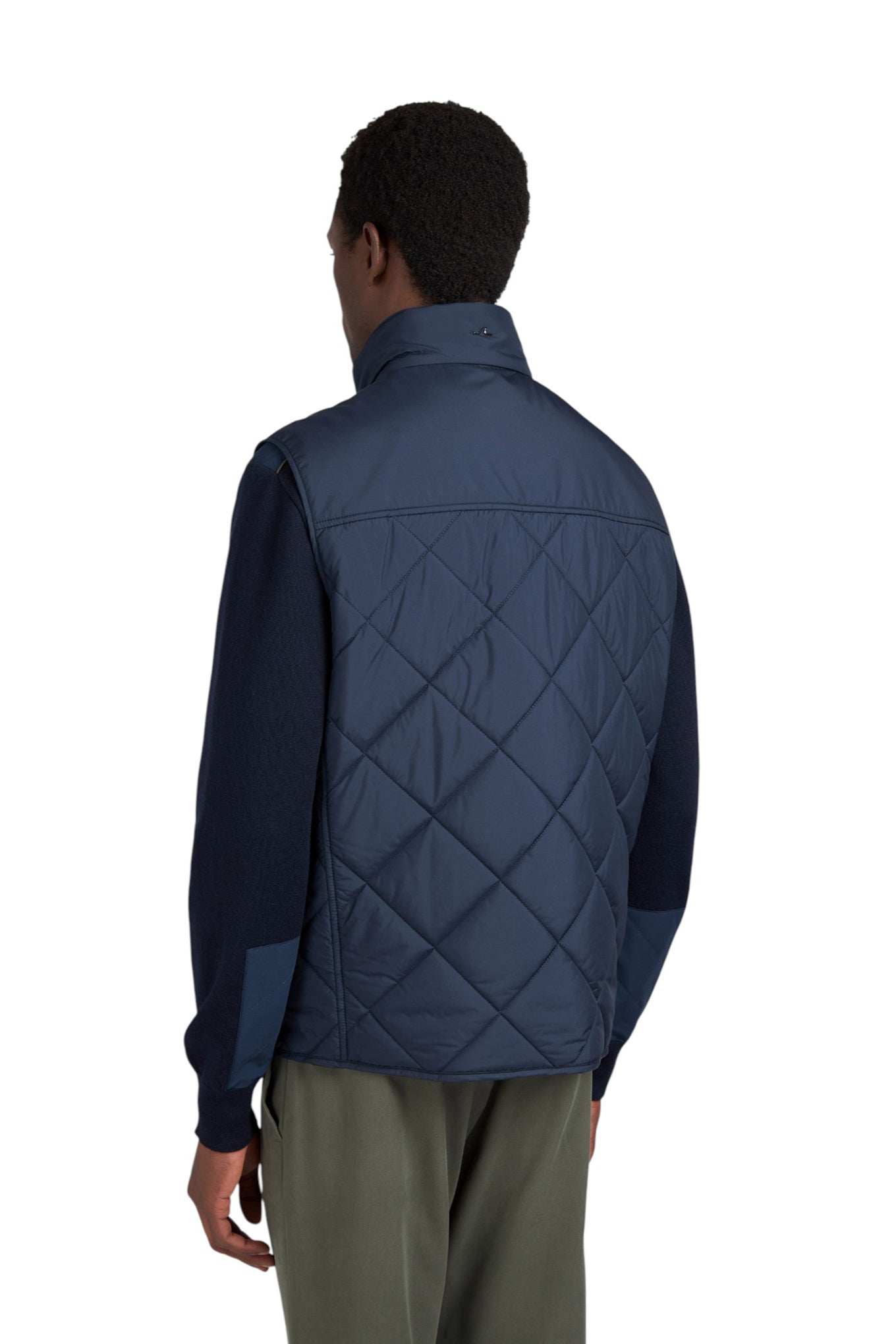 Quilted Vest with Alcantara details