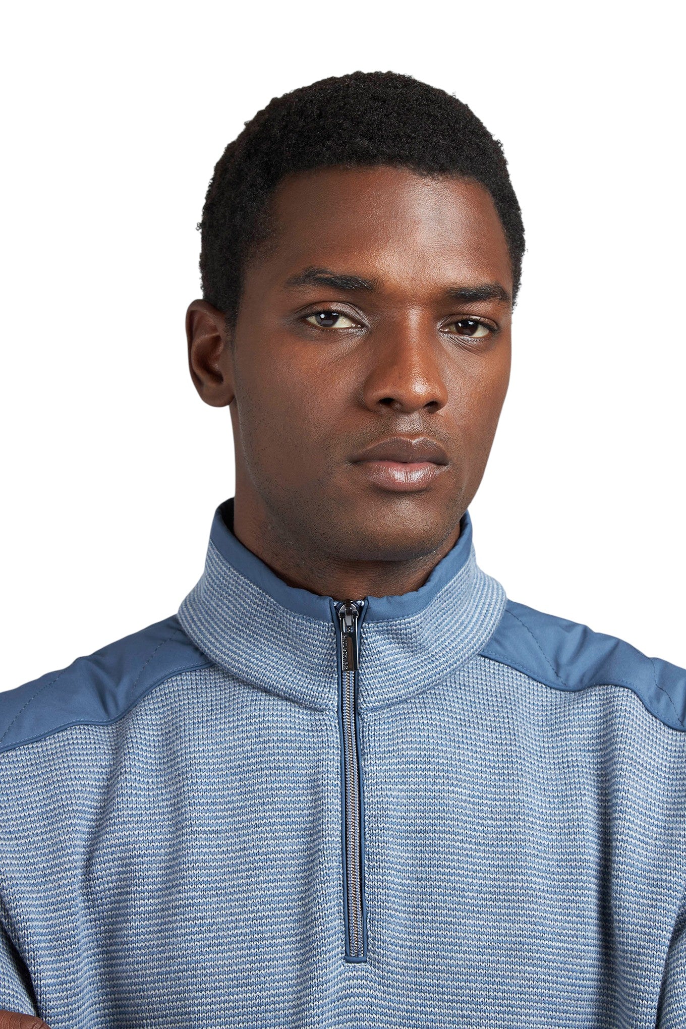 Soft Cool Touch wool half zip sweater with Typhoon Platinum details