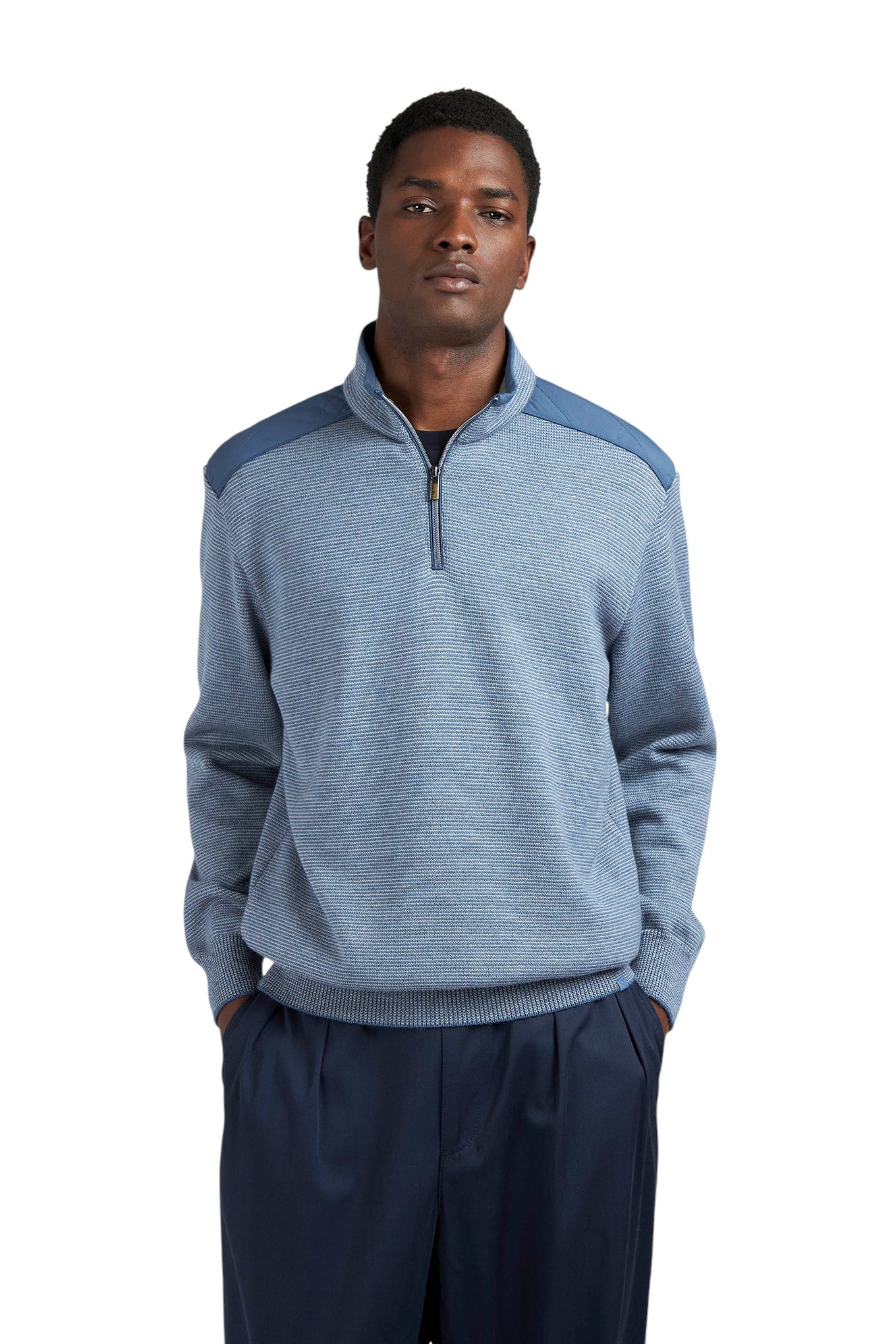 Soft Cool Touch wool half zip sweater with Typhoon Platinum details
