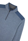 Soft Cool Touch wool half zip sweater with Typhoon Platinum details