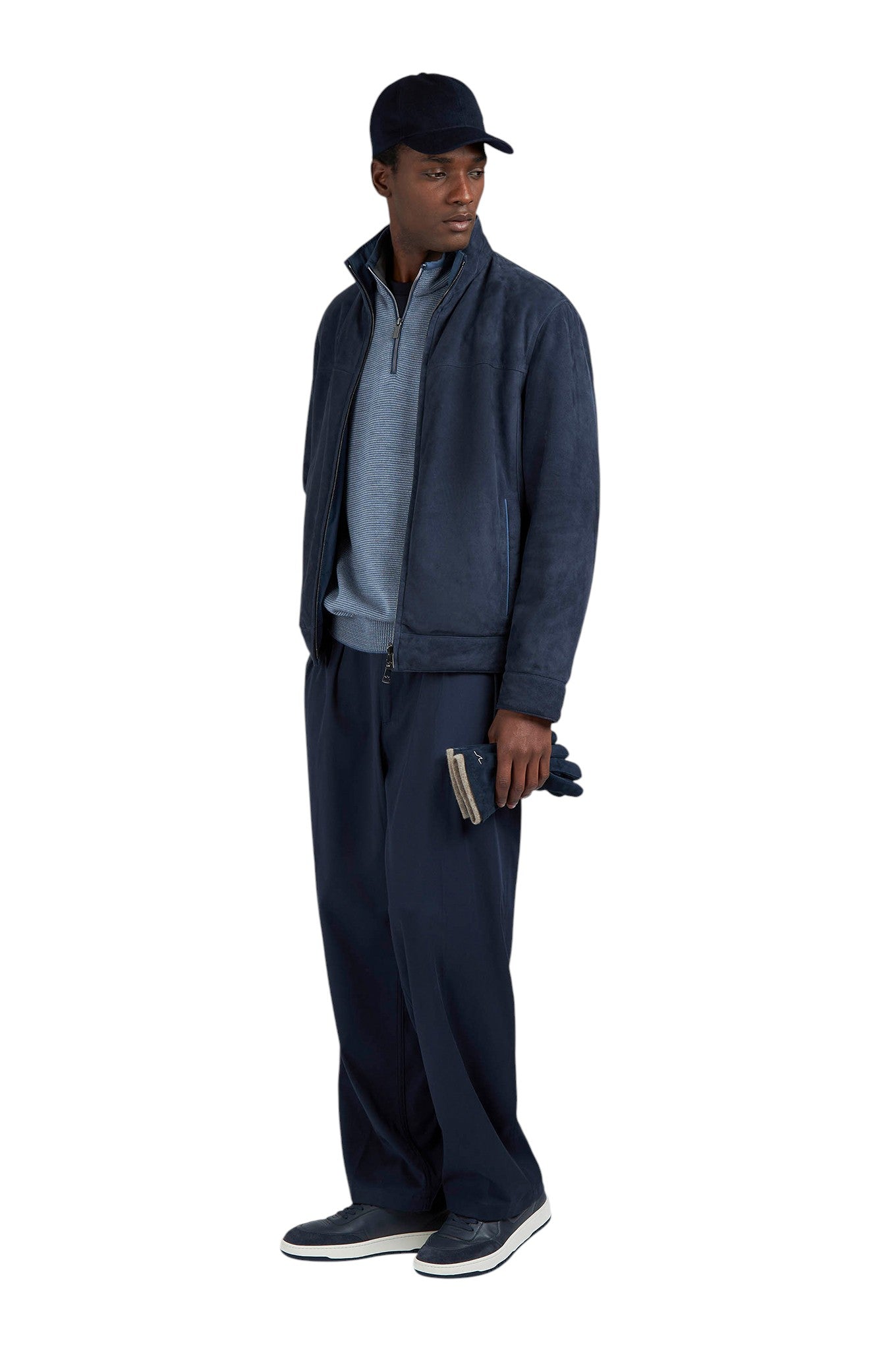 Soft Cool Touch wool half zip sweater with Typhoon Platinum details