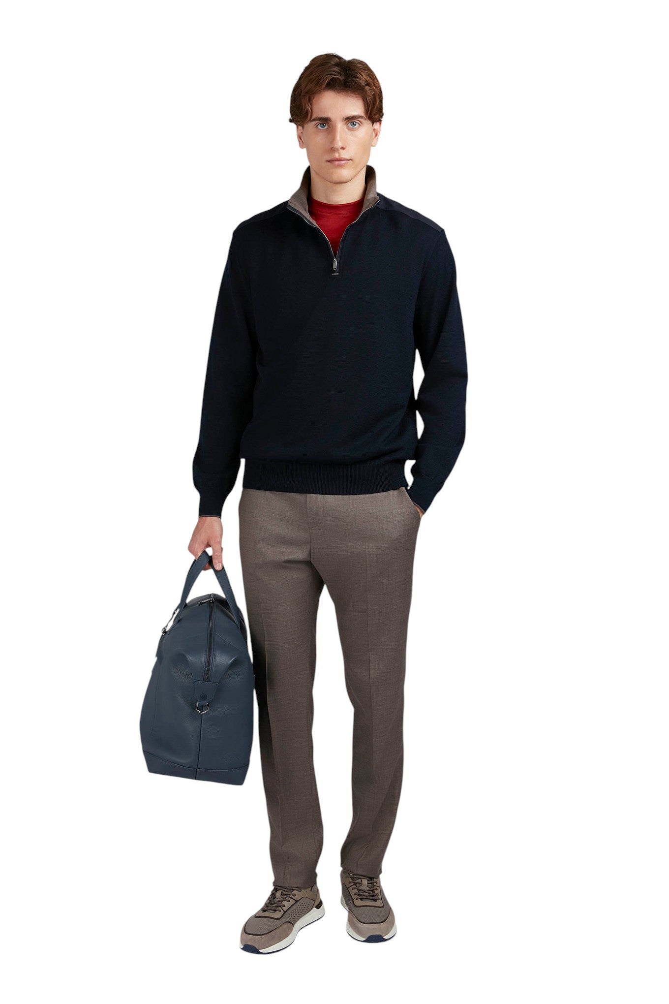 Riviera Metal Shark Fin Merino Extrafine half zip sweater