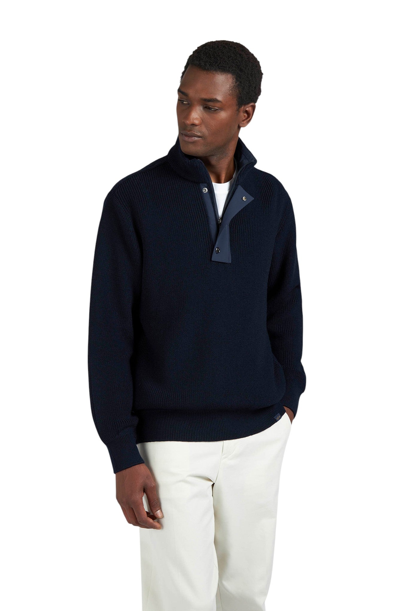Bio Viscose half zip sweater with Typhoon details