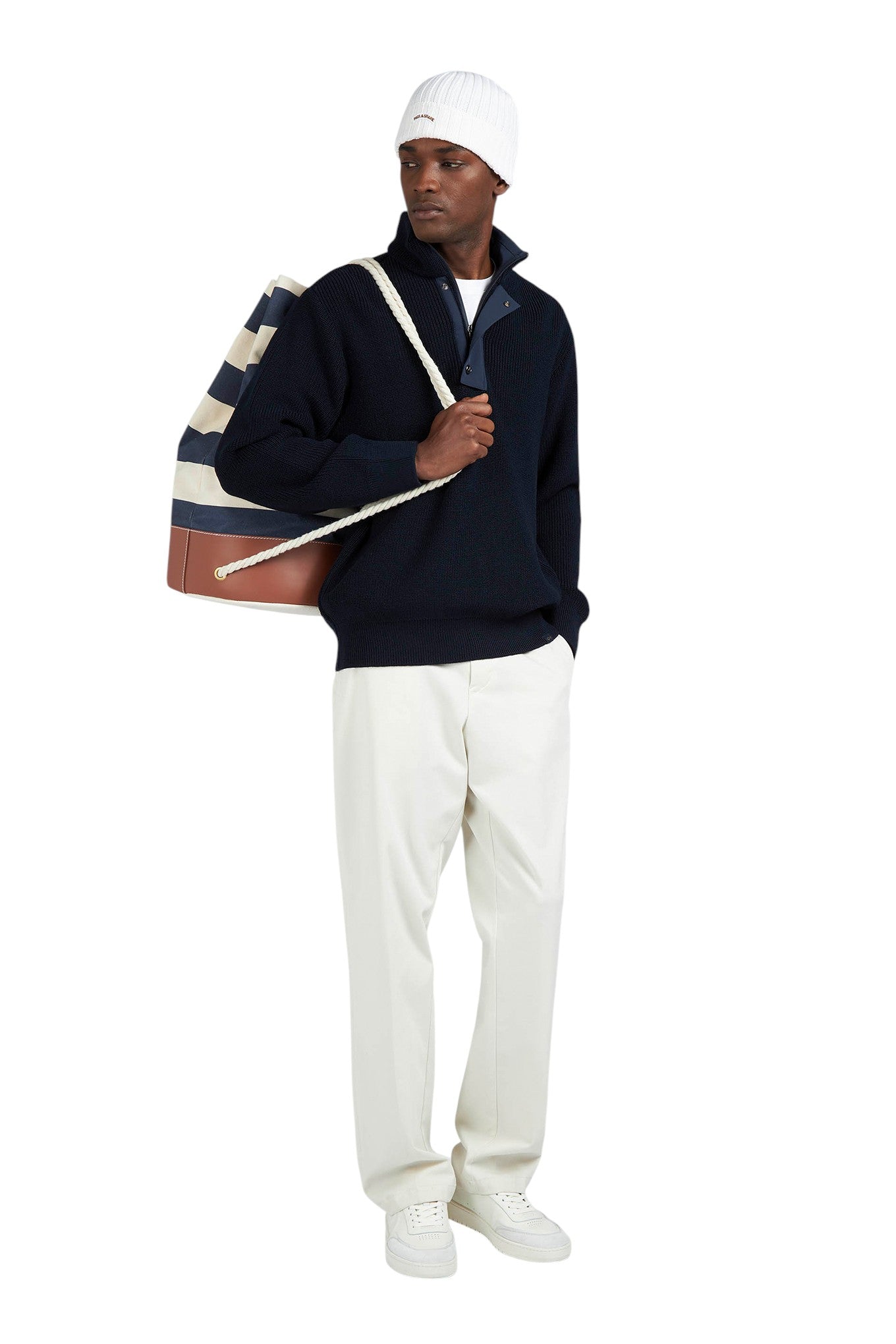 Bio Viscose half zip sweater with Typhoon details