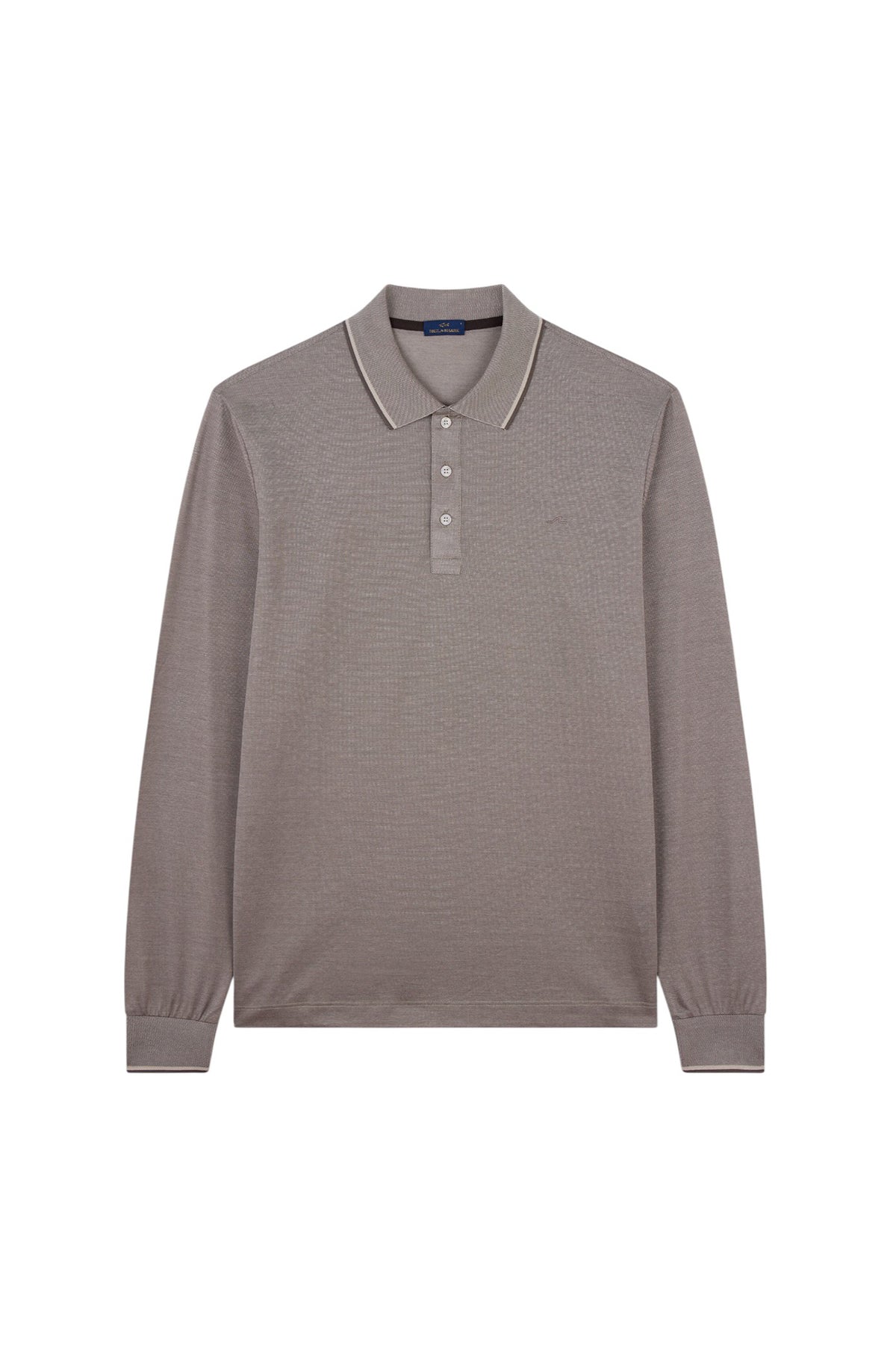 Two tone pique cotton polo shirt with Shark Fin embroidery