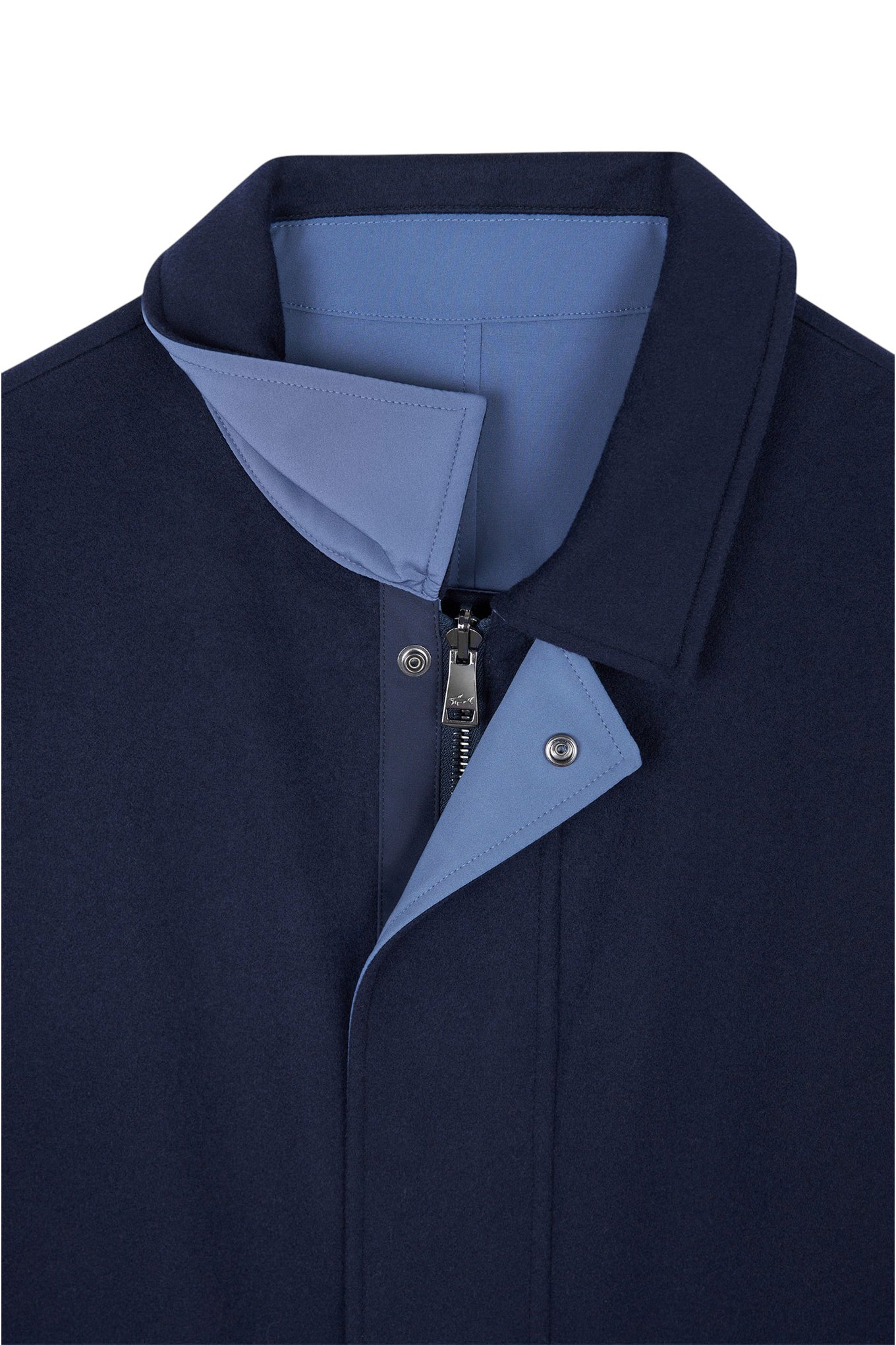 Reversible carcoat in cashmere and Typhoon