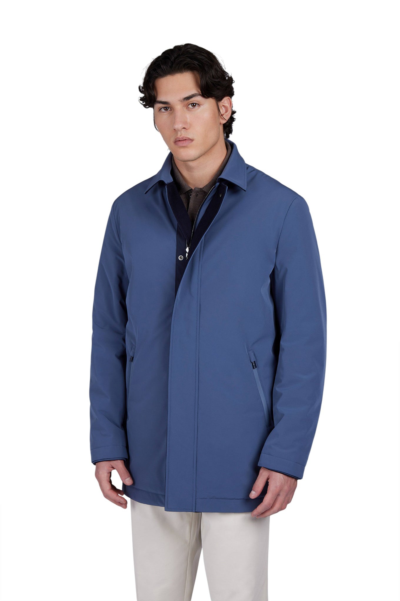 Reversible carcoat in cashmere and Typhoon