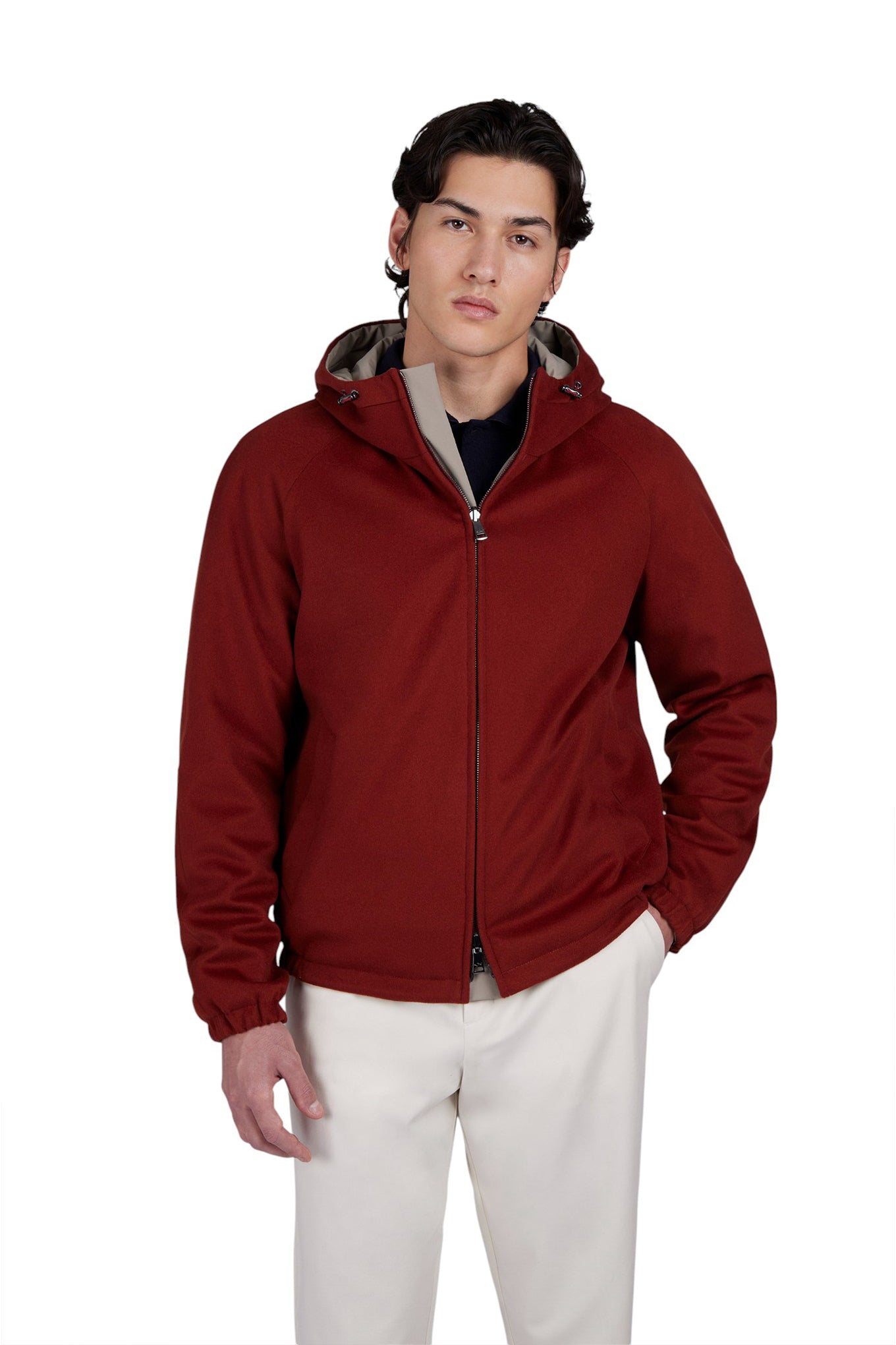 Reversible jacket in cashmere and Typhoon