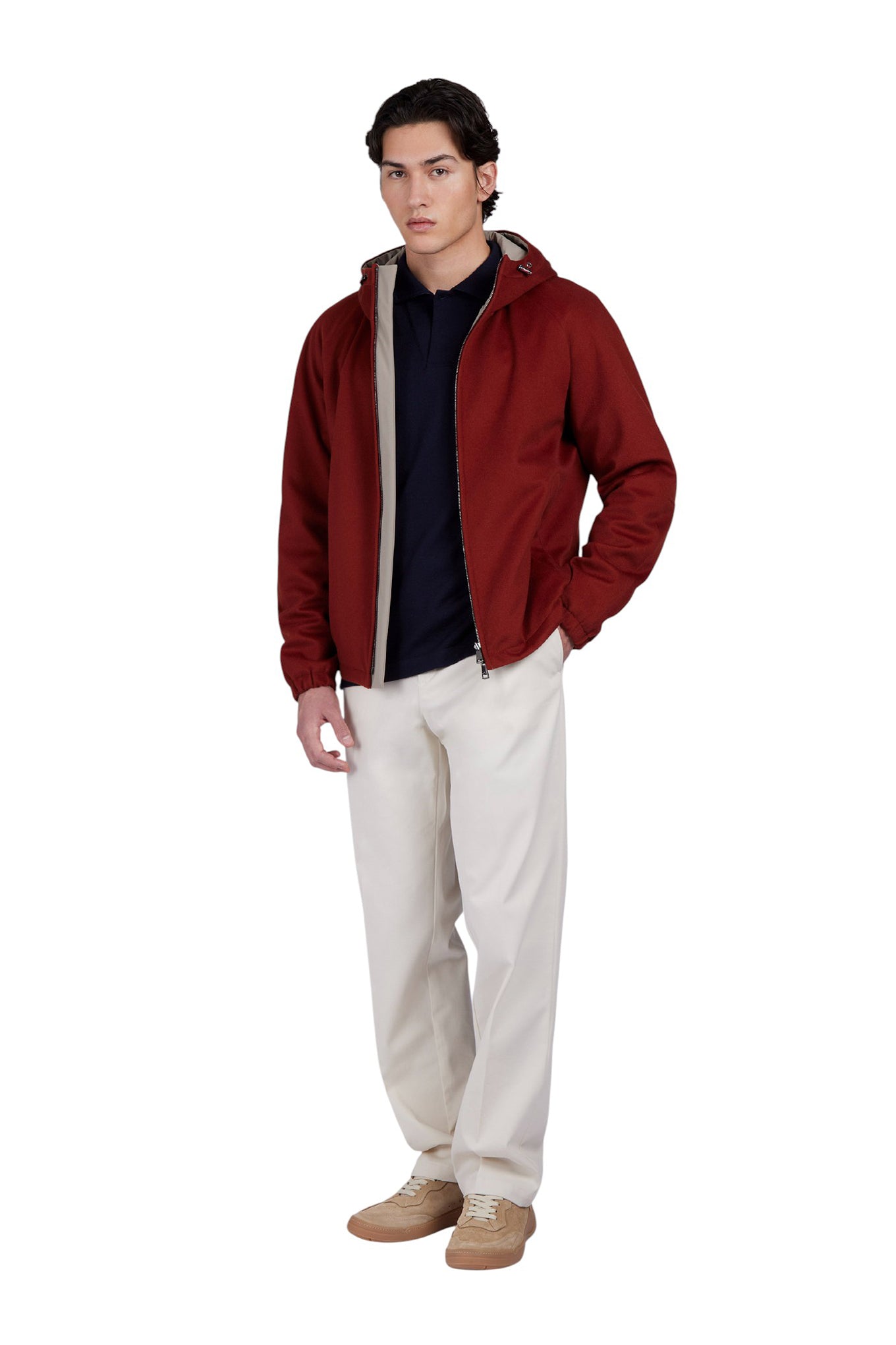 Reversible jacket in cashmere and Typhoon