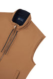 Reversible gilet in wool silk and microfiber
