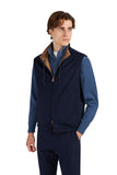 Reversible gilet in wool silk and microfiber