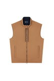 Reversible gilet in wool silk and microfiber
