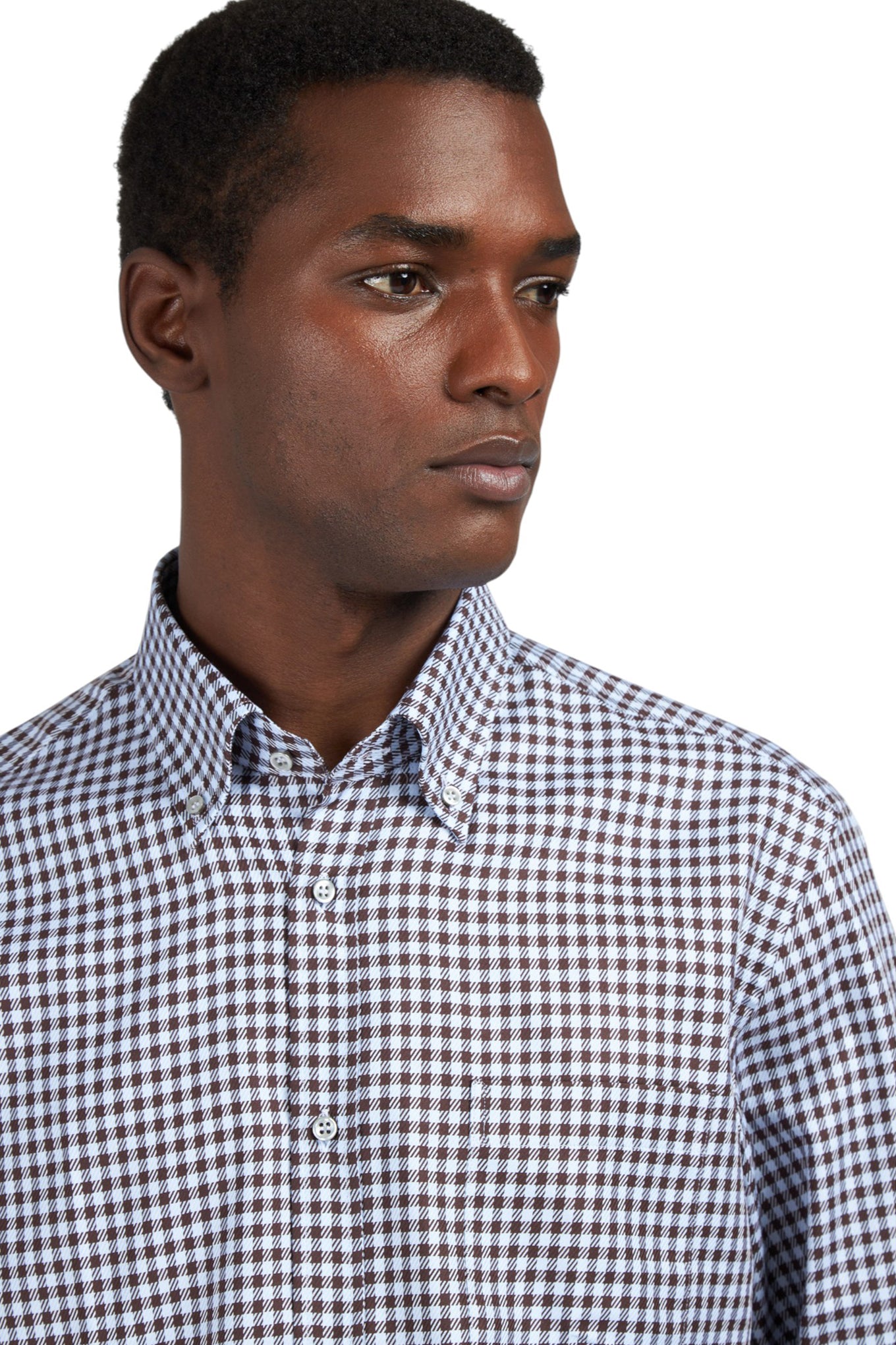 Cotton shirt with checkered pattern