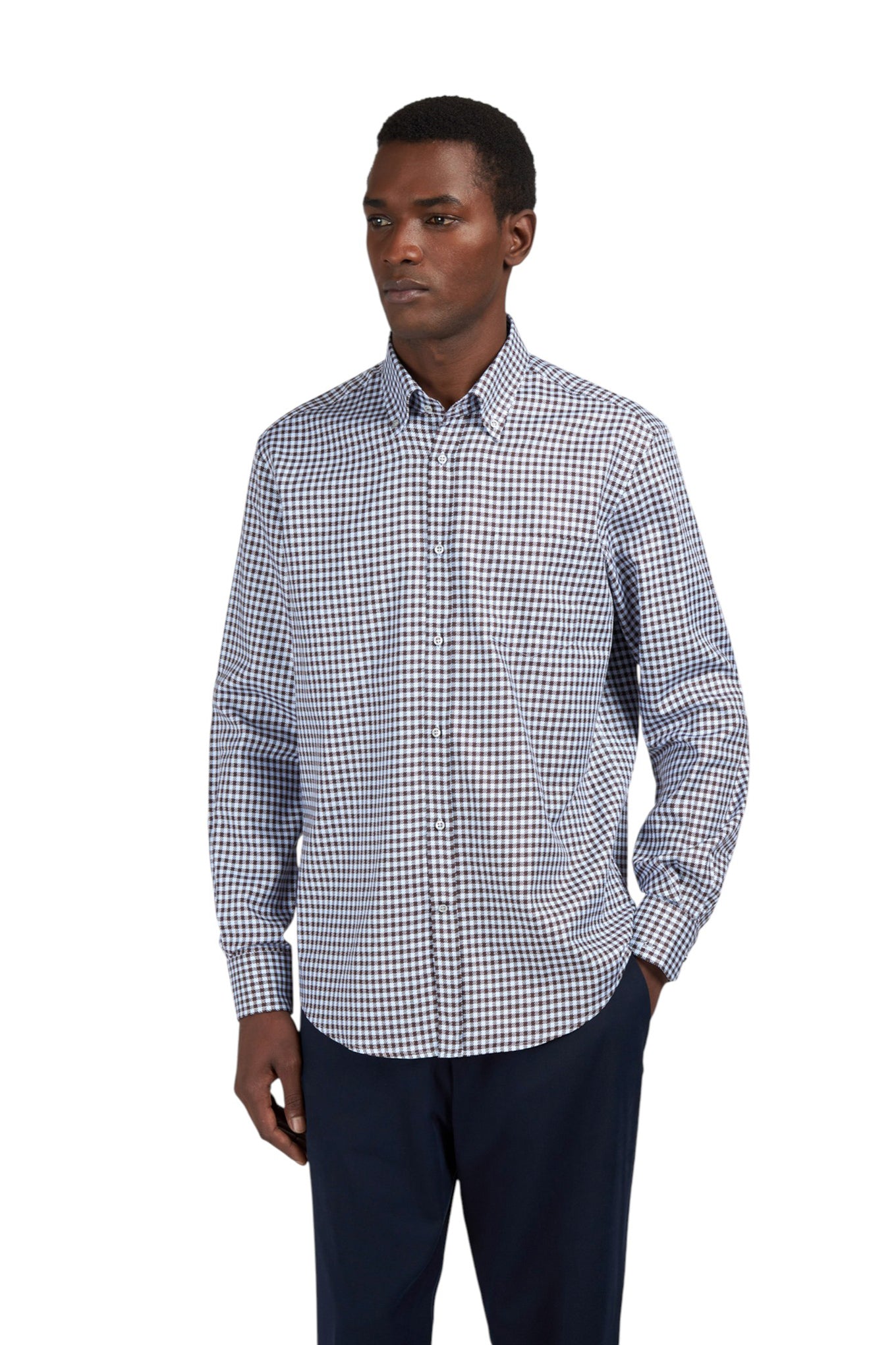 Cotton shirt with checkered pattern