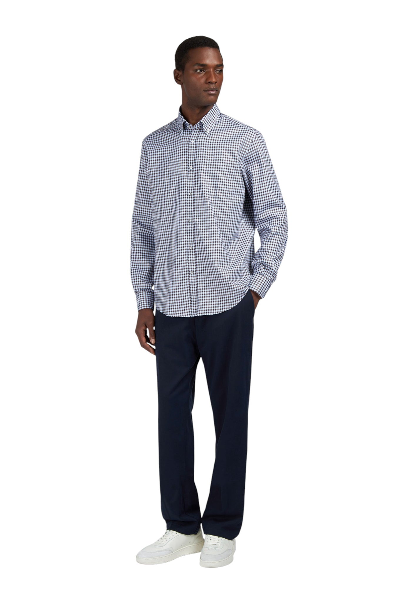 Cotton shirt with checkered pattern