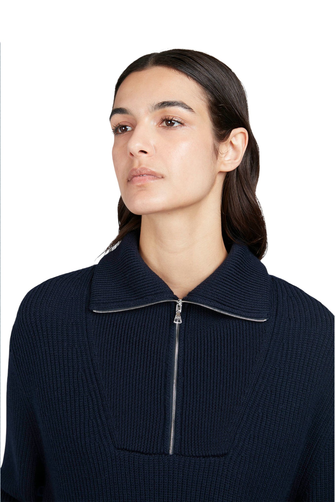 Merino Extrafine wool half zip sweater